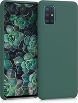 kwmobile telefoonhoesje voor Samsung Galaxy A51 - Hoesje met siliconen coating - Smartphone case in mosgroen