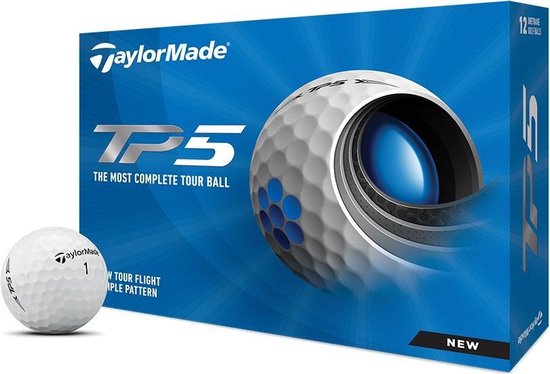 TaylorMade TP5 Golfballen 2021 - Wit - 12 Stuks