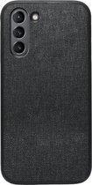 ADEL Siliconen Back Cover Softcase Hoesje voor Samsung Galaxy S21 - Stoffen Textiel Zwart