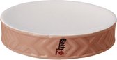 Zeephouder/zeepbakje roze/wit keramiek 10 cm - Toilet/badkamer/keuken accessoires