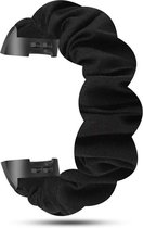 SmartphoneClip® Scrunchie Bandje zwart geschikt voor Fitbit Charge 3 / Charge 4