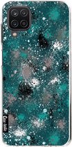 Casetastic Samsung Galaxy A12 (2021) Hoesje - Softcover Hoesje met Design - Paint Splatter Dark Green Print
