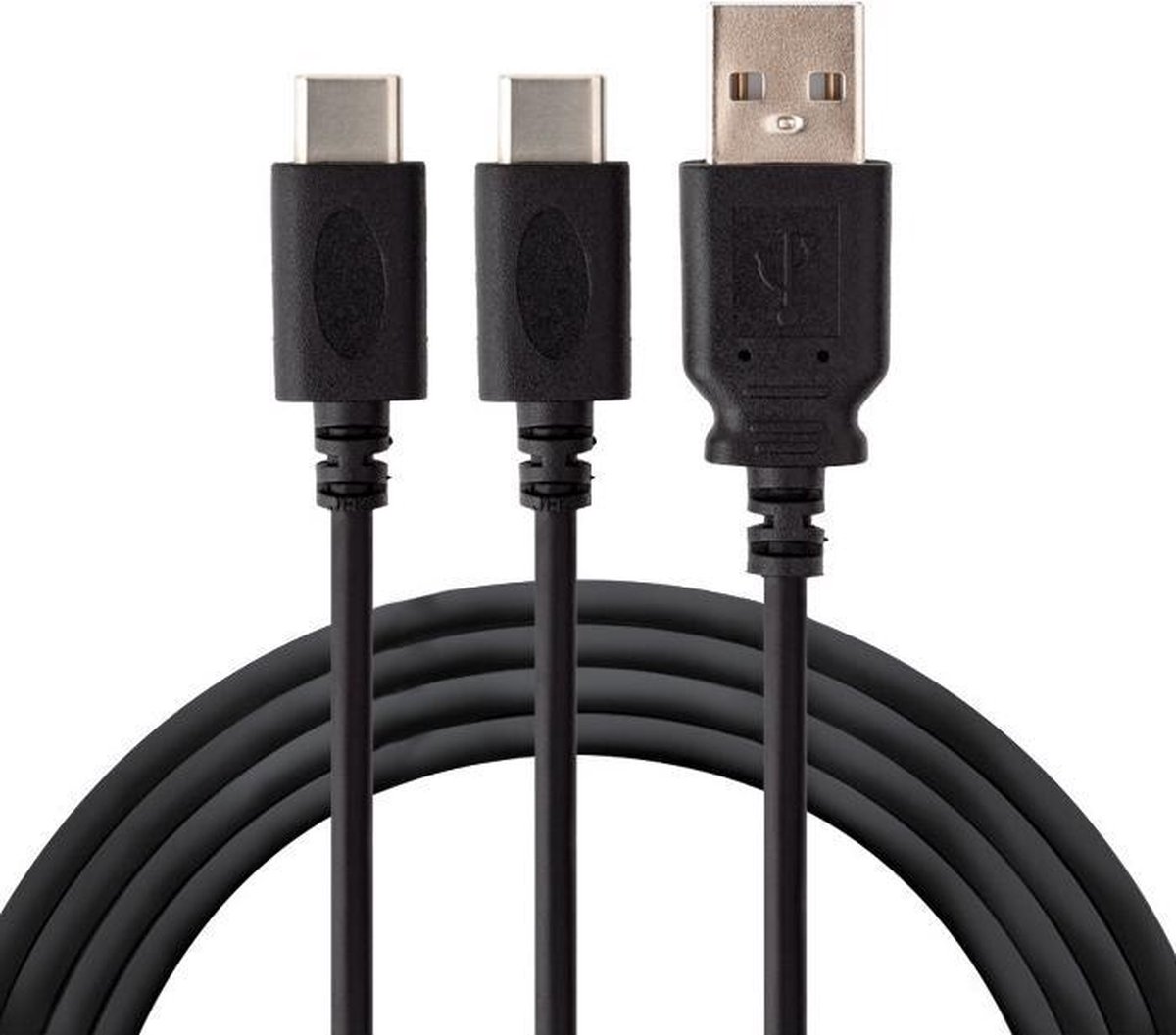 Under Control Playstation 5 Dualsense controller dubbele Oplaadkabel 2,5 meter USB naar USB C - Zwart