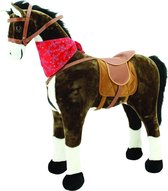 Pink Papaya Reuzen XXL Paard voor Kinderen - Herkules - 125cm Pluchen Paard - Bijna Levensgroot Speelgoed Paard om op te Rijden en Zitten - tot 100 kg Belastbaar - Maakt Geluiden -