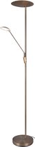 LED Vloerlamp - Torna Eddy - 40W - Aanpasbare Kleur - Rond - Oud Brons - Aluminium