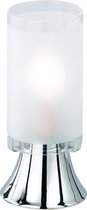 LED Tafellamp - Tafelverlichting - Torna Tringo - E14 Fitting - Rond - Mat Chroom - Aluminium
