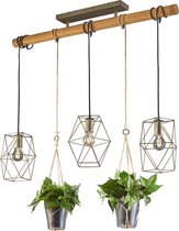 LED Hanglamp - Torna Plantan - E27 Fitting - 3-lichts - Rechthoek - Antiek Nikkel - Aluminium