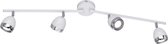LED Plafondspot - Torna Nonta - GU10 Fitting - 12W - Warm Wit 3000K - 4-lichts - Rechthoek - Mat Wit - Aluminium