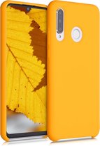 kwmobile telefoonhoesje voor Huawei P30 Lite - Hoesje met siliconen coating - Smartphone case in saffraan