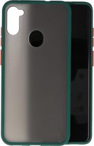 Hoesje Geschikt voor de Samsung Galaxy A11 - Hard Case Backcover Telefoonhoesje - Donker Groen