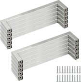 Meubelgrepen - 10 handgrepen - Handgreep Keukenkast - Badkamer - Meubel - Industrieel - Roestvrij staal - Vierkant - Zilver - M