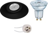 OSRAM - LED Spot Set - Parathom PAR16 927 36D - Proma Nivas Pro - GU10 Fitting - Dimbaar - Inbouw Rond - Mat Zwart - 3.7W - Warm Wit 2700K - Trimless - Kantelbaar - Ø150mm