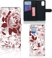 Bookcase Geschikt voor Samsung Galaxy A02s Flip Cover Geschikt voor Samsung M02s GSM Hoesje Watercolor Flowers
