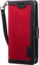 Apple iPhone 12 Pro Max Hoesje - Mobigear - Two Tone Serie - Kunstlederen Bookcase - Rood - Hoesje Geschikt Voor Apple iPhone 12 Pro Max