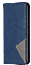 Huawei Y6p Hoesje - Mobigear - Rhombus Slim Serie - Kunstlederen Bookcase - Blauw - Hoesje Geschikt Voor Huawei Y6p