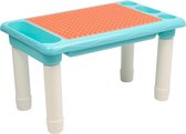 Decopatent® - Kindertafel Bouwtafel - Speeltafel met bouwplaat (Voor Duplo® blokken) en vlakke kant - 4 Vakken - Met 78 Bouwstenen