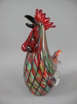 Beeld - Murano stijl Haan  - Kleurrijk glas - 20 cm hoog