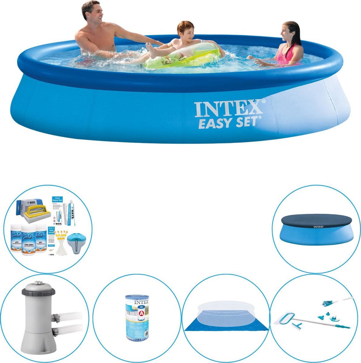Easy Set Rond 366x76 cm - Zwembad Met Accessoires