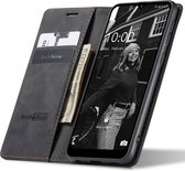 Samsung A02s Hoesje - Samsung Galaxy A02s Book Case Leer Slimline Zwart