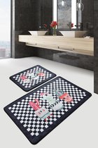 Nerge.be | Black Happy House |  Badmat Set | Vivid Color | Badmat Set | antislip | Washable in the Machine | Absorbent badmat