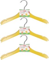Stevige kledinghangers voor kinderen 12x stuks hout - Klerenhangers geel