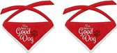 2x stuks kerst bandana voor kleine hondjes Good Dog - Kerst accessoires voor huisdieren - Halsbanden in kerst thema