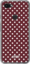 6F hoesje - geschikt voor Google Pixel 3a -  Transparant TPU Case - Burgundy Dots #ffffff