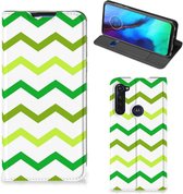 Leuk Telefoonhoesje Motorola Moto G Pro Bookcase Zigzag Groen