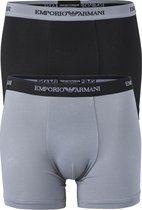 Emporio Armani Boxers Essential Core (2-pack) - heren boxers normale lengte - zwart en grijs -  Maat: L