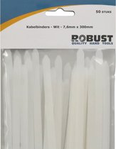 Robust Kabelbinders 50Stuks/Zak Wit 7,6mm x 300mm