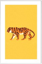 JUNIQE - Poster in kunststof lijst Tiger Yellow -60x90 /Geel & Oranje