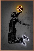 JUNIQE - Poster met kunststof lijst Lebron James -20x30 /Zwart
