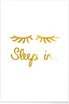 JUNIQE - Poster Sleep In gouden -20x30 /Goud & Wit