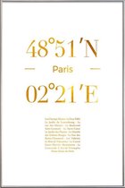 JUNIQE - Poster met kunststof lijst Paris gouden -20x30 /Goud & Wit