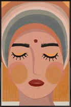 JUNIQE - Poster in kunststof lijst Shakti -30x45 /Oranje & Roze