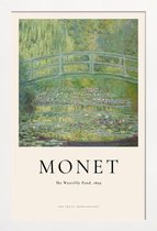 JUNIQE - Poster met houten lijst Monet - The Water-Lily Pond -13x18
