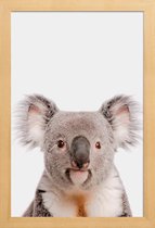 JUNIQE - Poster in houten lijst Koala -20x30 /Grijs & Ivoor