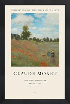 JUNIQE - Poster met houten lijst Monet - The Poppy Field near