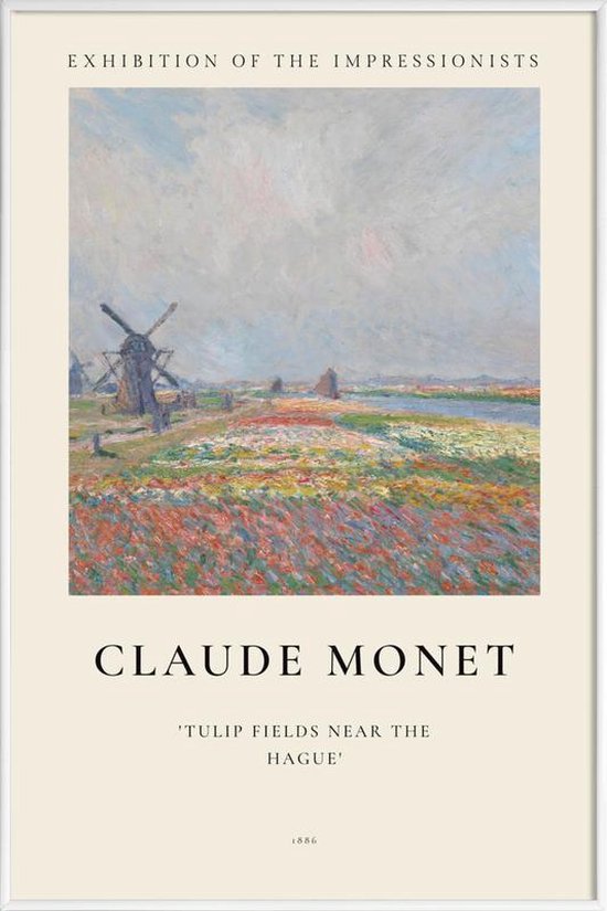 JUNIQE - Poster in kunststof lijst Monet - Tulip Fields near The Hague