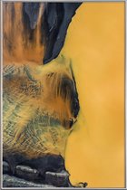 JUNIQE - Poster met kunststof lijst Yellow Lake -60x90 /Geel & Grijs