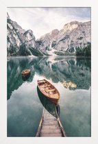 JUNIQE - Poster in houten lijst Dolomites -60x90 /Blauw & Groen