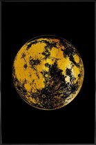 JUNIQE - Poster met kunststof lijst Lunar gouden -13x18 /Goud & Zwart