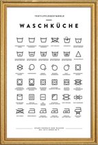 JUNIQE - Poster met houten lijst Wäsche -30x45 /Wit & Zwart