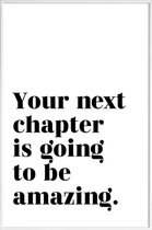 JUNIQE - Poster met kunststof lijst Next Chapter -13x18 /Wit & Zwart