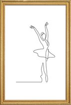 JUNIQE - Poster met houten lijst Ballet -60x90 /Wit & Zwart