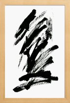 JUNIQE - Poster in houten lijst Black Abstract -30x45 /Wit & Zwart