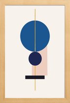 JUNIQE - Poster met houten lijst Equilibrium gouden -30x45 /Blauw &