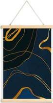 JUNIQE - Posterhanger Ghost gouden -40x60 /Blauw & Goud