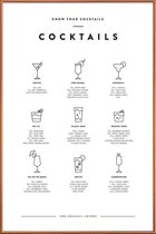 JUNIQE - Poster met kunststof lijst Cocktail infographic -20x30 /Wit &