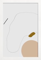 JUNIQE - Poster in houten lijst Head Without Face -20x30 /Wit
